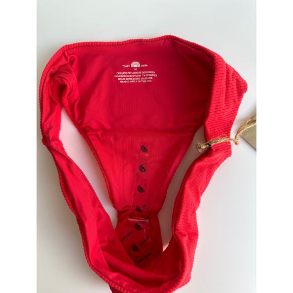 NWT Free People x Toast Signature Low Rise Hipster Bottom in Fire Coral Rib Med - Picture 10 of 12